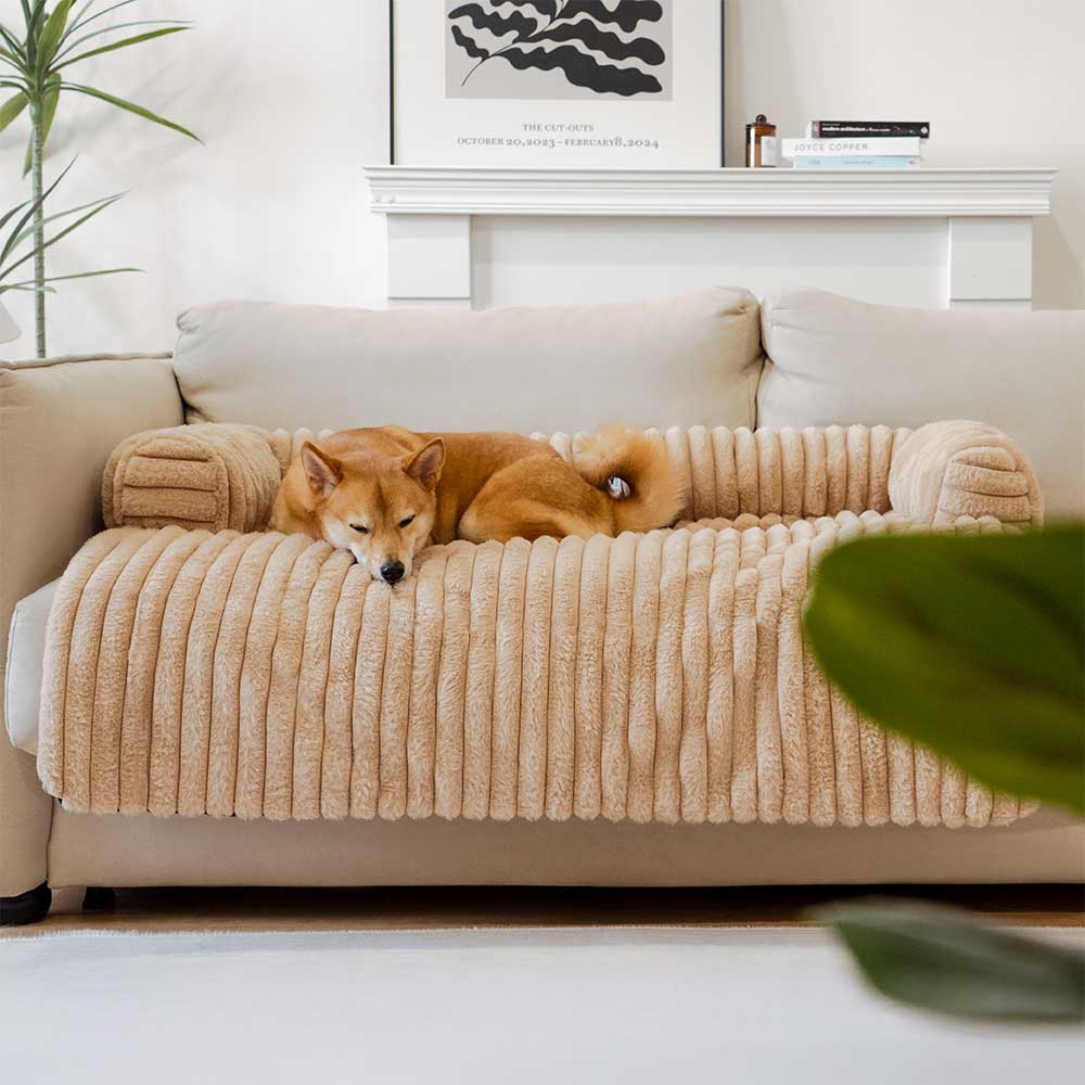 Coperna per Sofà in Peluche Cuscino per Cani Copertura per Divano