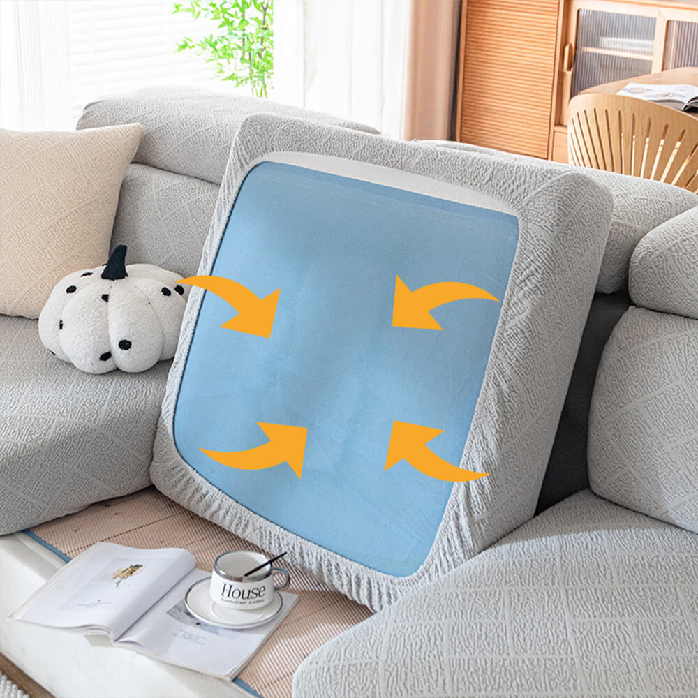 Copertura per divano elastica a pieno copertura in velluto Jacquard a diamond.