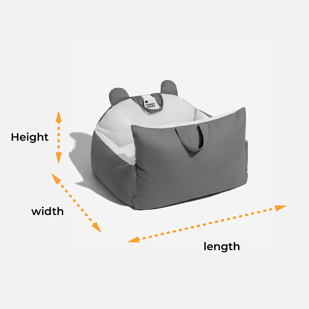 Letto di sicurezza per auto per animali Bear Ears, cuccia per auto per cani.