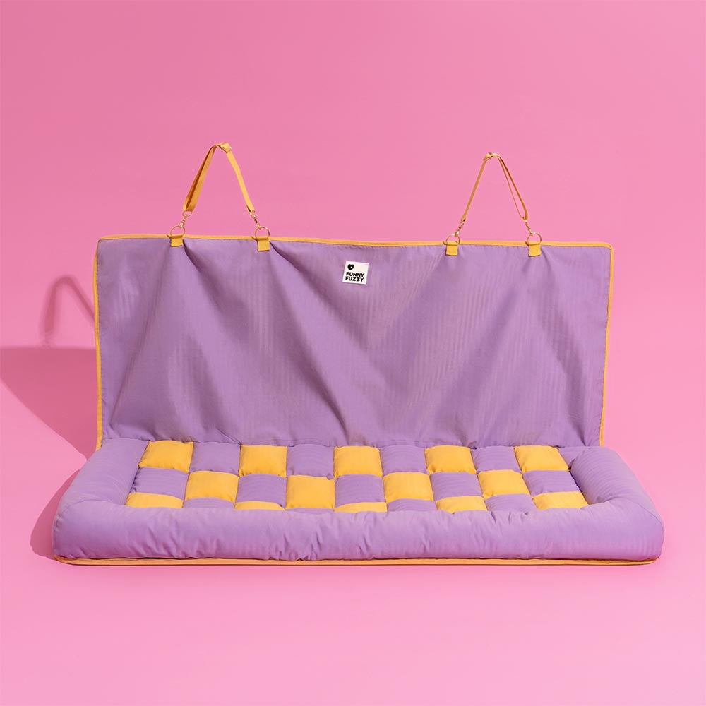 Cuscino di Sicurezza per Viaggiare Sedia Auto per Cani di Grandi Dimensioni - Lounge a Scacchiera