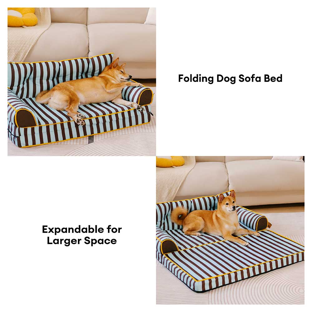 Letto per cani grande pieghevole e impermeabile Stripe - Sunny Siesta