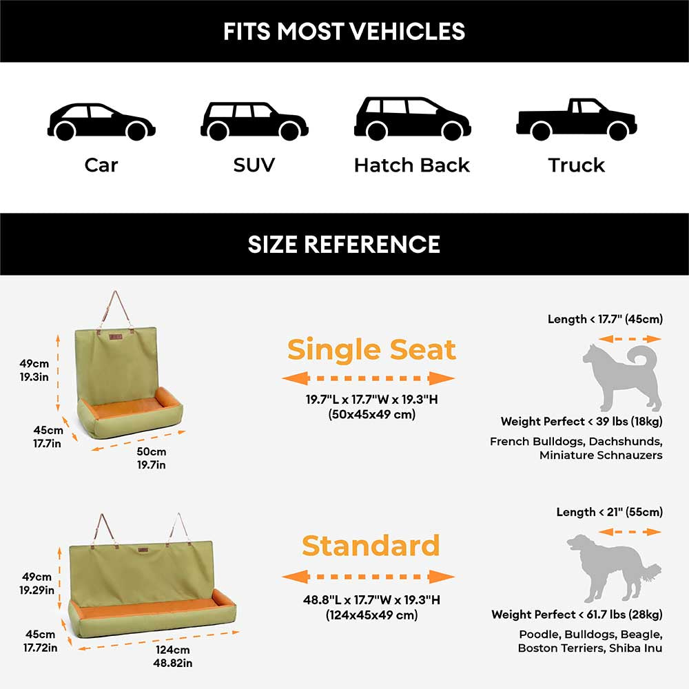 Copertura per sedile auto impermeabile antiscivolo per cani di taglia grande - Urban Voyager