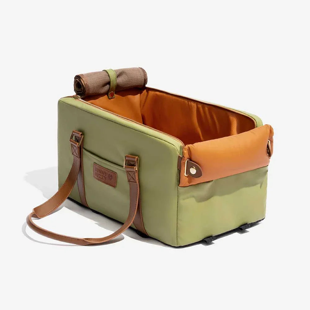 Seggiolino e trasportino per animali domestici in finta pelle di lusso con centro di sicurezza - Urban Voyager