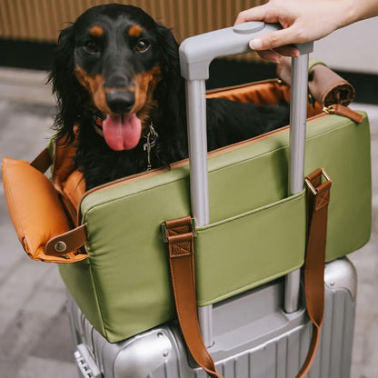 Seggiolino e trasportino per animali domestici in finta pelle di lusso con centro di sicurezza - Urban Voyager