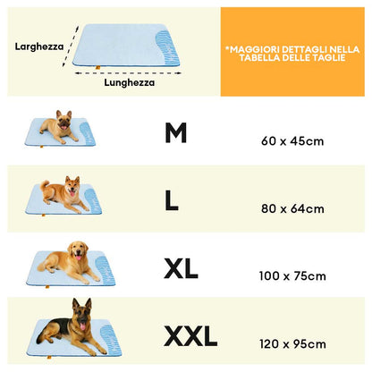 Grande tappetino per cani lavabile, antiscivolo e rinfrescante - Riposo rinfrescante