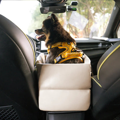 Seggiolino auto per animali domestici in pelle sintetica impermeabile per console centrale da viaggio portatile