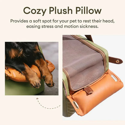 Seggiolino e trasportino per animali domestici in finta pelle di lusso con centro di sicurezza - Urban Voyager