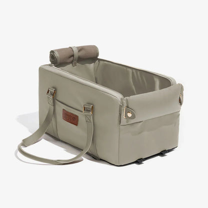 Seggiolino e trasportino per animali domestici in finta pelle di lusso con centro di sicurezza - Urban Voyager