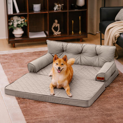 Letto per cani grande ortopedico pieghevole in finta pelle di lusso - CoreLounge
