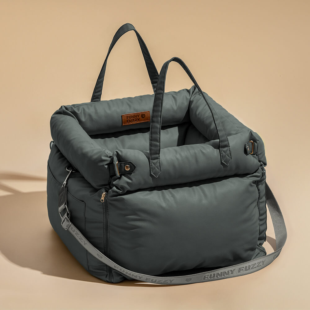 Seggiolino Auto Rialzato Deluxe per Cani in Ecopelle - Urban Voyager