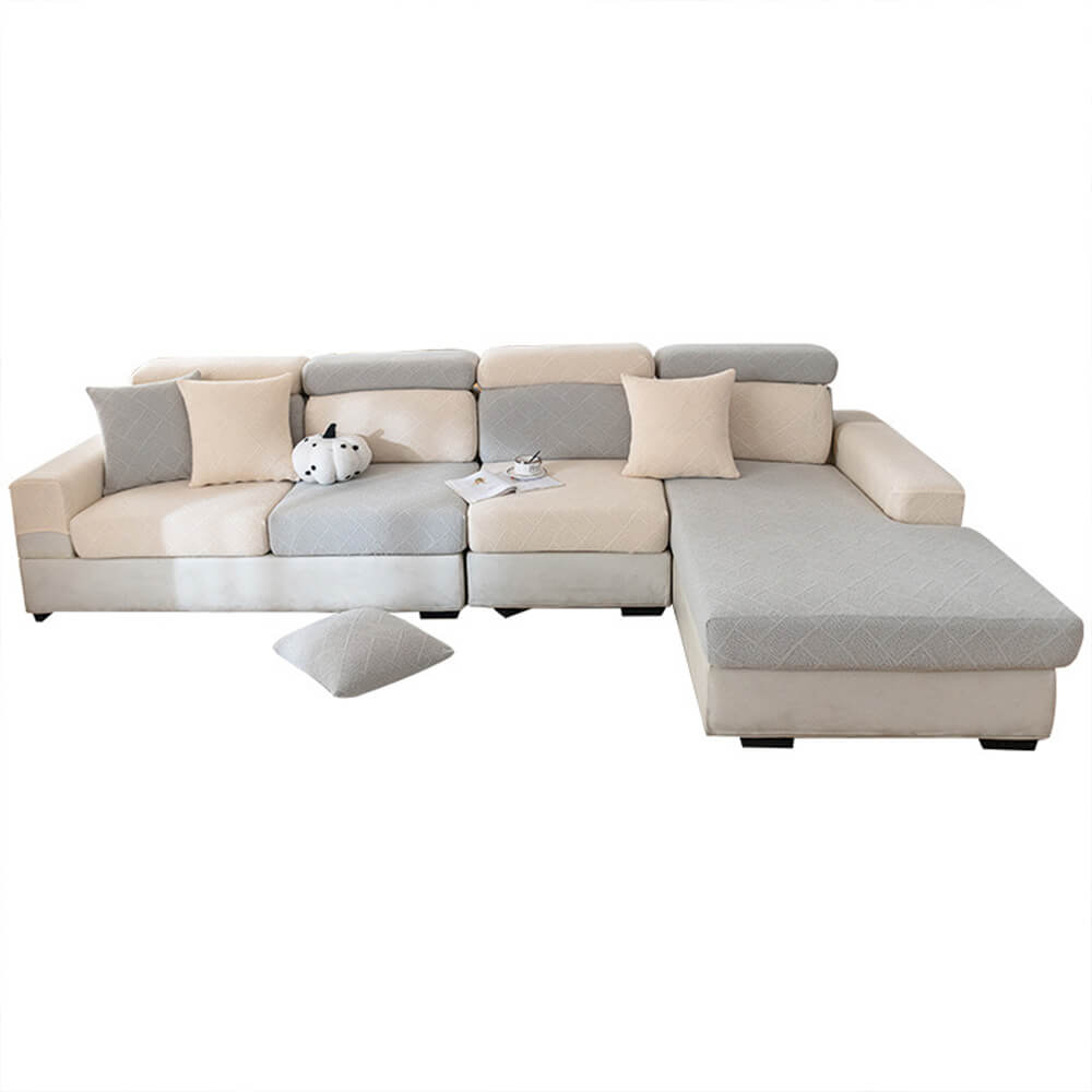 Copertura per divano elastica a pieno copertura in velluto Jacquard a diamond.