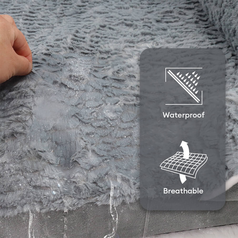 Letto ortopedico per cani impermeabile, completamente circondato e con supporto rimovibile.