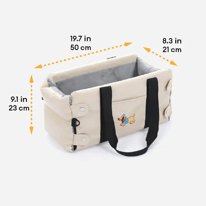 Seggiolino auto per animali domestici in pelle sintetica impermeabile per console centrale da viaggio portatile