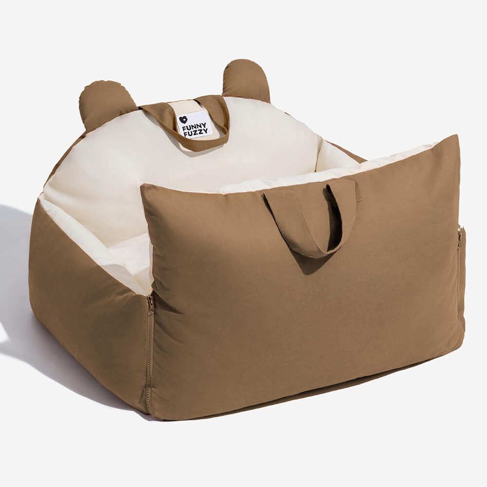 Letto di sicurezza per auto per animali Bear Ears, cuccia per auto per cani.