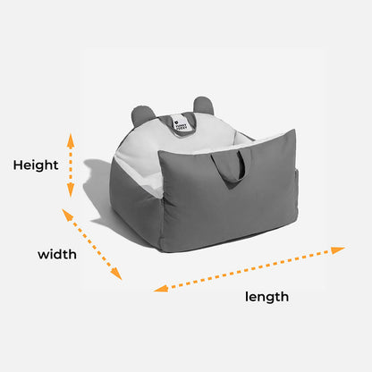 Letto di sicurezza per auto per animali Bear Ears, cuccia per auto per cani.