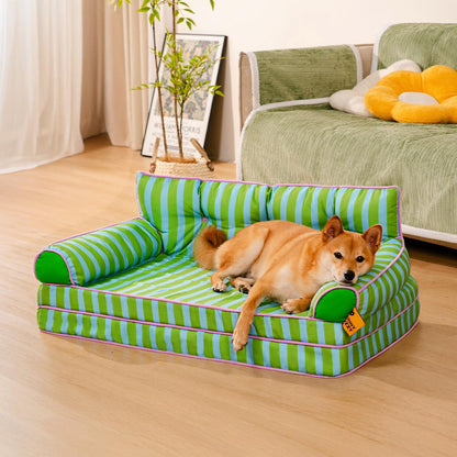 Letto per cani grande pieghevole e impermeabile Stripe - Sunny Siesta