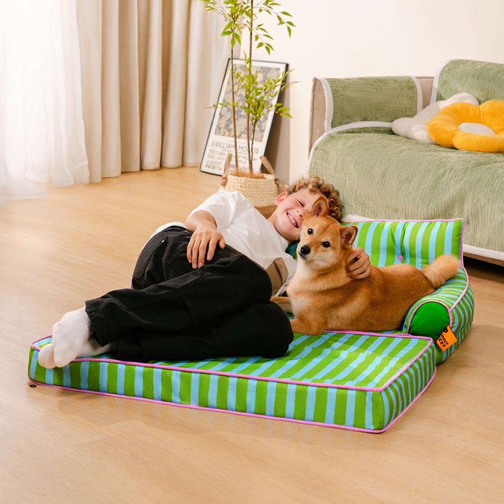 Letto per cani grande pieghevole e impermeabile Stripe - Sunny Siesta