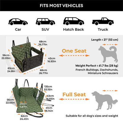 Estensore per Sedile Posteriore per Cani Extra-Large a Copertura Completa - Ideale per Viaggi e Campeggio